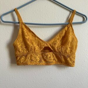Colsie Gold Yellow Lace Bralette | small